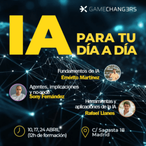 Cartel del curso de Inteligencia Artificial para profesionales no técnicos - IA para tu día a día de Gamechangers